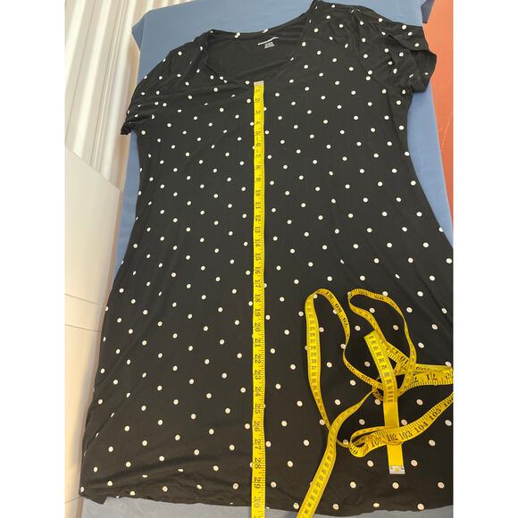 Amazon Essentials Short Sleeve Crewneck Polka Dot Midi Dress Black/White XL - Picture 6 of 9